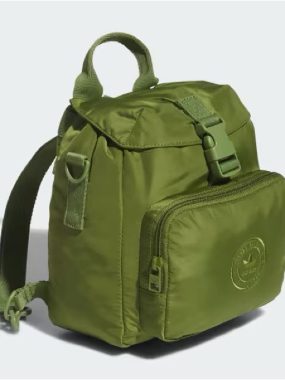 adidas micro three stripes Green tech Mini Backpack Front Zip Pocket new - Picture 1 of 4